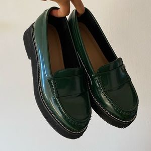 Green Platform Loafers